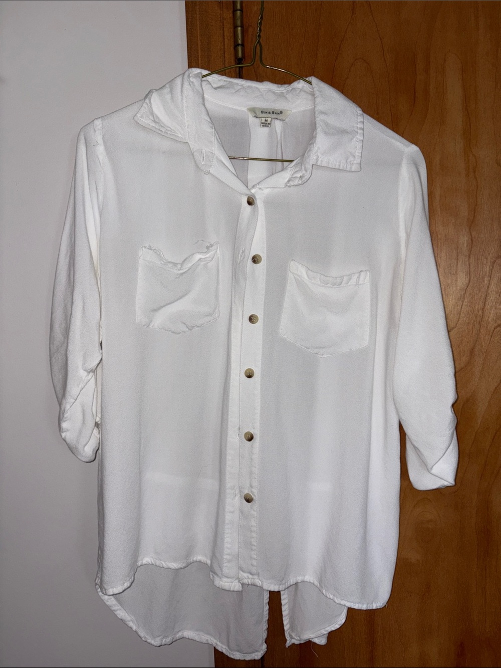 Lightweight White Button-Front Women's Shirt - Relaxed Collared Top